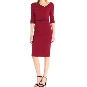 Black Halo Jackie O 3/4 Sleeve Sheath Dress